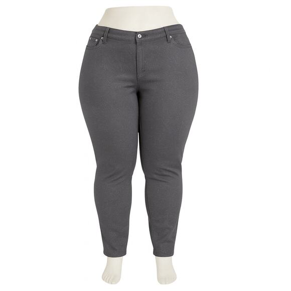 Old Navy Rockstar Dark Gray Sparkle Skinny Jeans Women’s Size 18 Stretch Denim - Picture 2 of 8